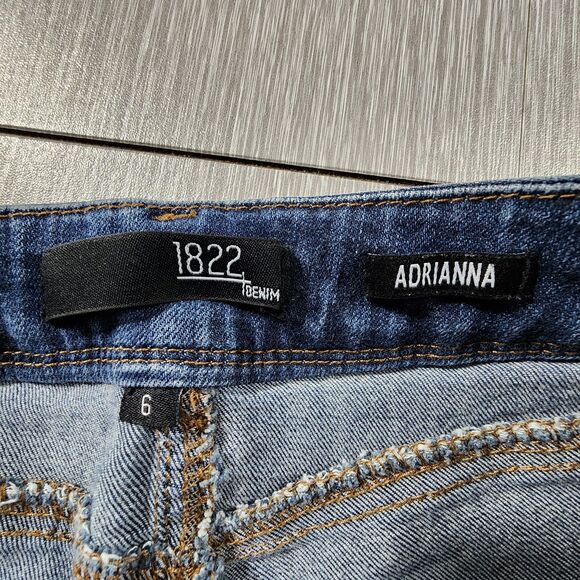 1822 Denim Jeans Womens 6 Adrianna Blue Skinny Dark Wash - Picture 4 of 9